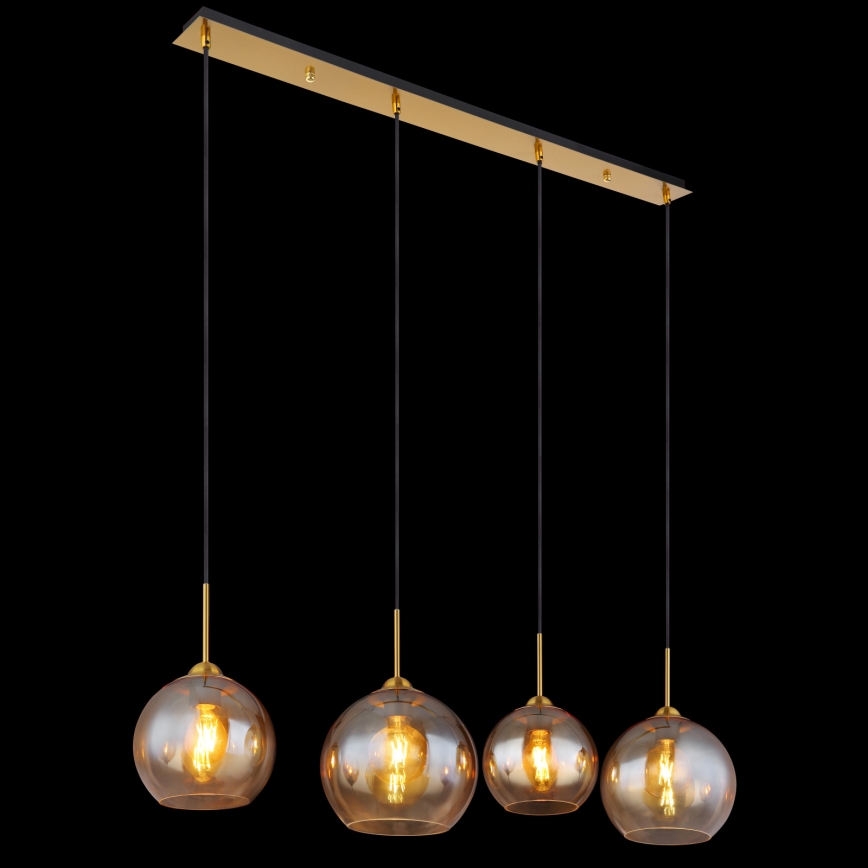 Globo - Lampadario a sospensione con cavo 4xE27/60W/230V ottone