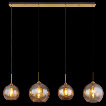 Globo - Lampadario a sospensione con cavo 4xE27/60W/230V ottone