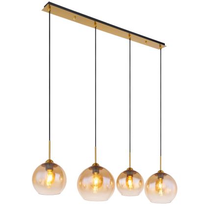 Globo - Lampadario a sospensione con cavo 4xE27/60W/230V ottone