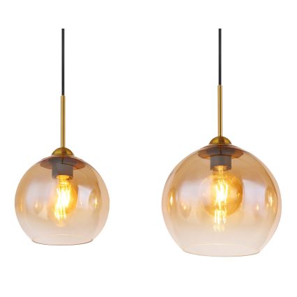Globo - Lampadario a sospensione con cavo 4xE27/60W/230V ottone