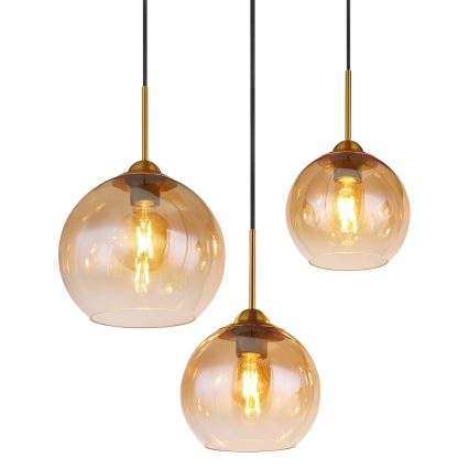 Globo - Lampadario a cavo 6xE27/60W/230V ottone