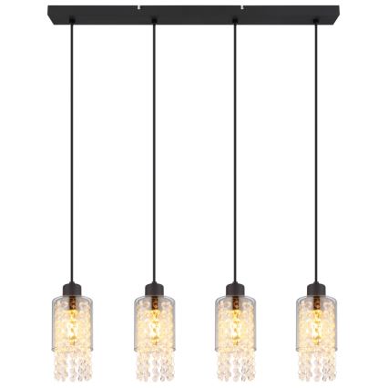Globo - Lampadario a sospensione con filo 4xE27/40W/230V nero