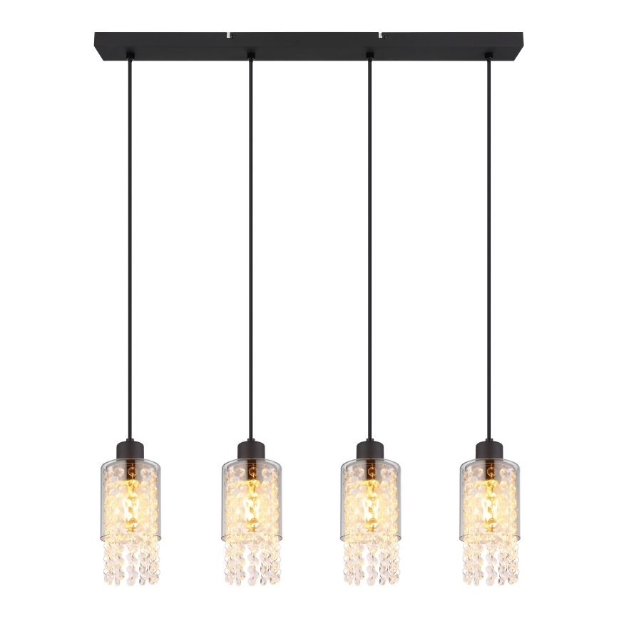 Globo - Lampadario a sospensione con filo 4xE27/40W/230V nero