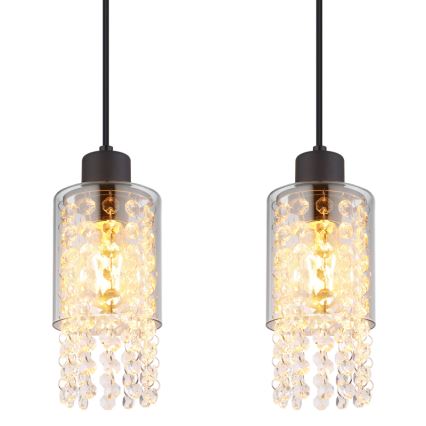 Globo - Lampadario a sospensione con filo 4xE27/40W/230V nero