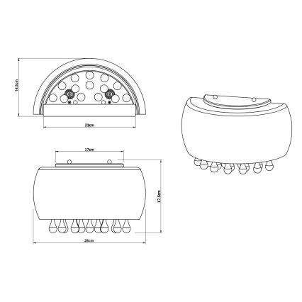 Globo 15809W - Applique KALLA 1xG9/28W/230V