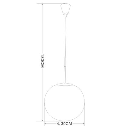 Globo - Lampadario a sospensione con filo 1xE27/60W/230V diametro 30 cm