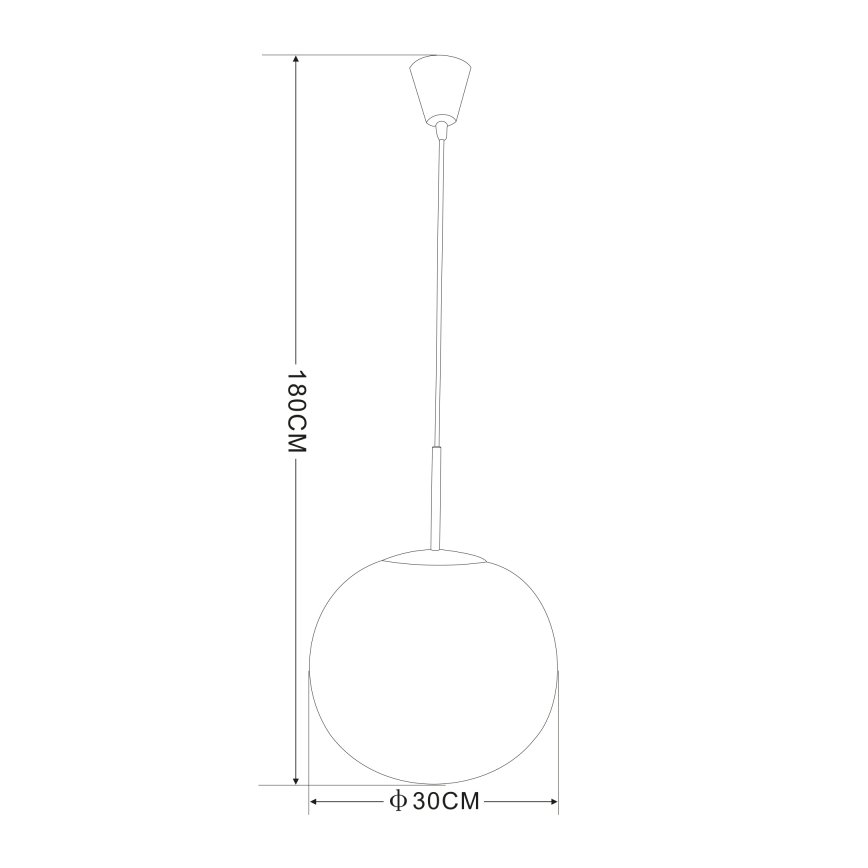 Globo - Lampadario a sospensione con filo 1xE27/60W/230V diametro 30 cm
