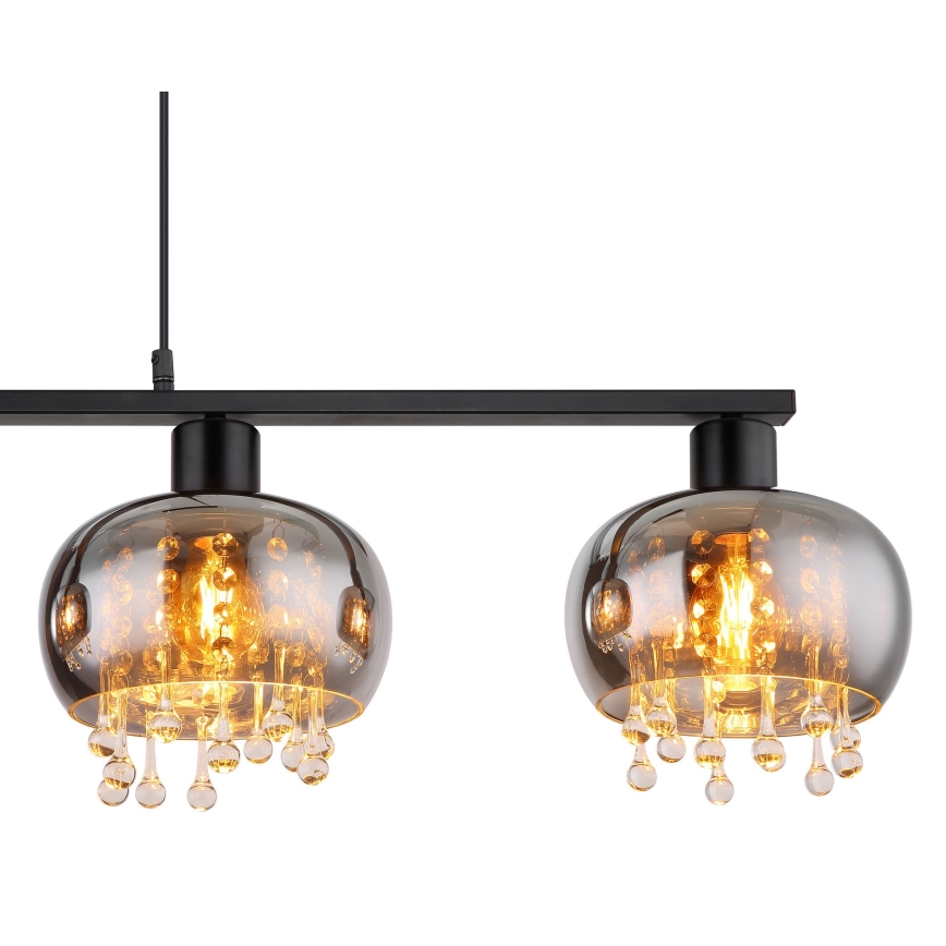 Globo - Lampadario a sospensione con filo 4xE27/9W/230V nero