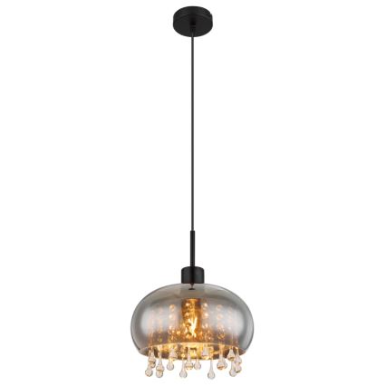 Globo - Lampadario a sospensione con filo 1xE27/9W/230V diametro 28 cm nero