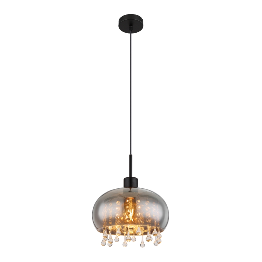 Globo - Lampadario a sospensione con filo 1xE27/9W/230V diametro 28 cm nero