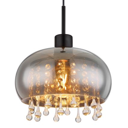 Globo - Lampadario a sospensione con filo 1xE27/9W/230V diametro 28 cm nero