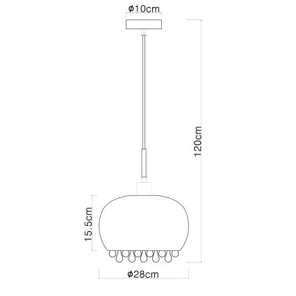 Globo - Lampadario a sospensione con filo 1xE27/9W/230V diametro 28 cm nero