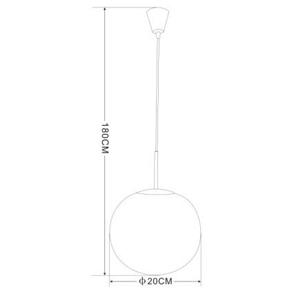 Globo - Lampadario a sospensione con filo 1xE27/60W/230V d. 20 cm