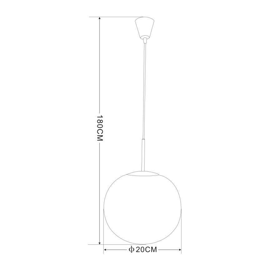 Globo - Lampadario a sospensione con filo 1xE27/60W/230V d. 20 cm