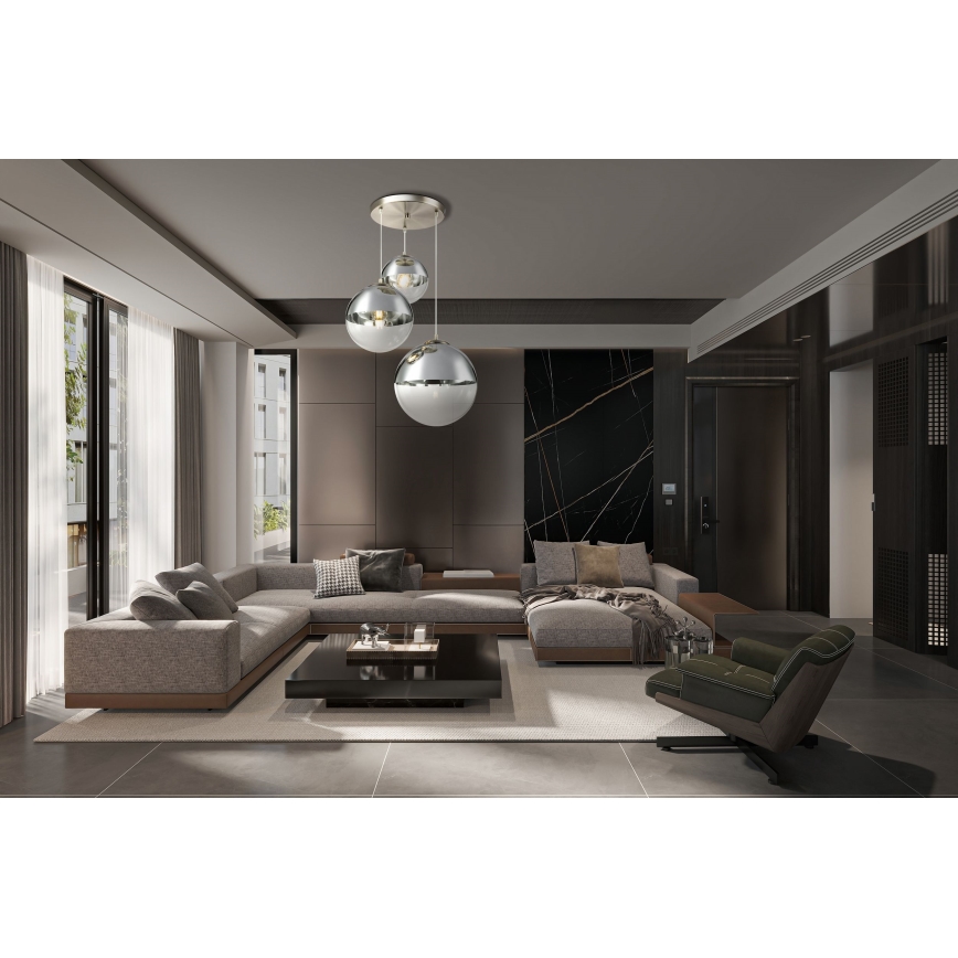 Globo - Lampadario a sospensione con filo 3xE27/40W/230V diametro 51 cm