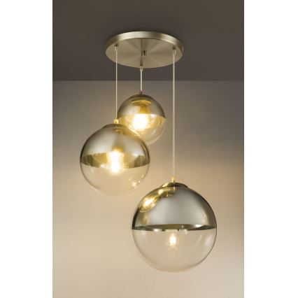 Globo - Lampadario a sospensione con filo 3xE27/40W/230V diametro 51 cm