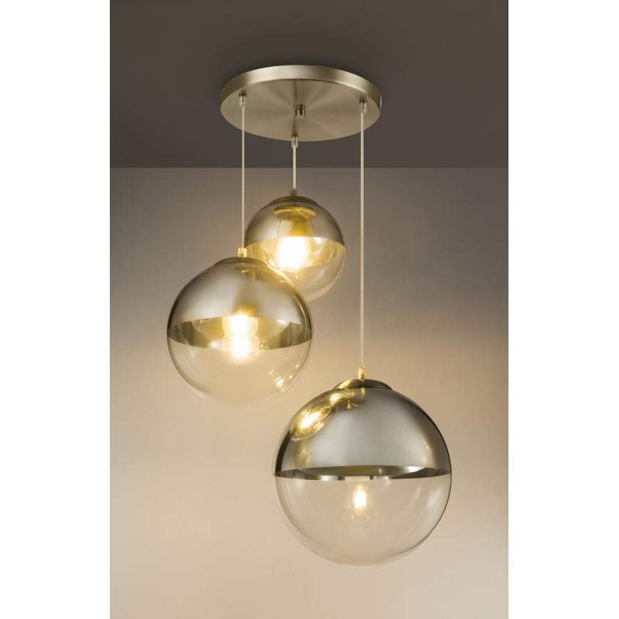 Globo - Lampadario a sospensione con filo 3xE27/40W/230V diametro 51 cm