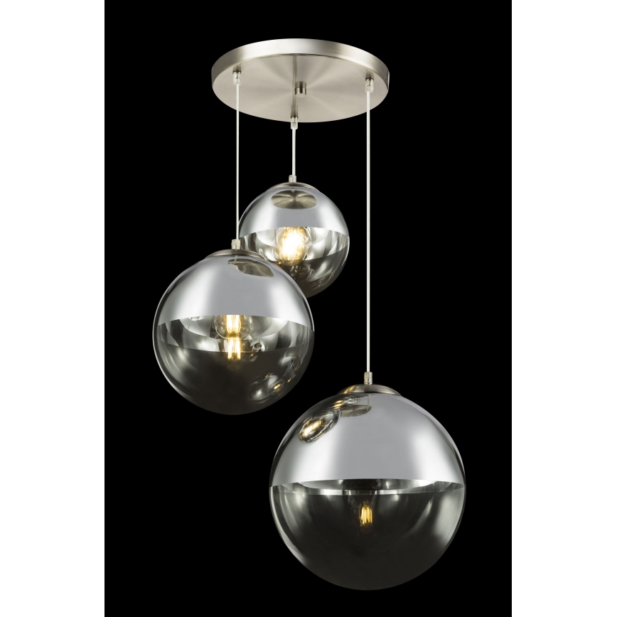 Globo - Lampadario a sospensione con filo 3xE27/40W/230V diametro 51 cm