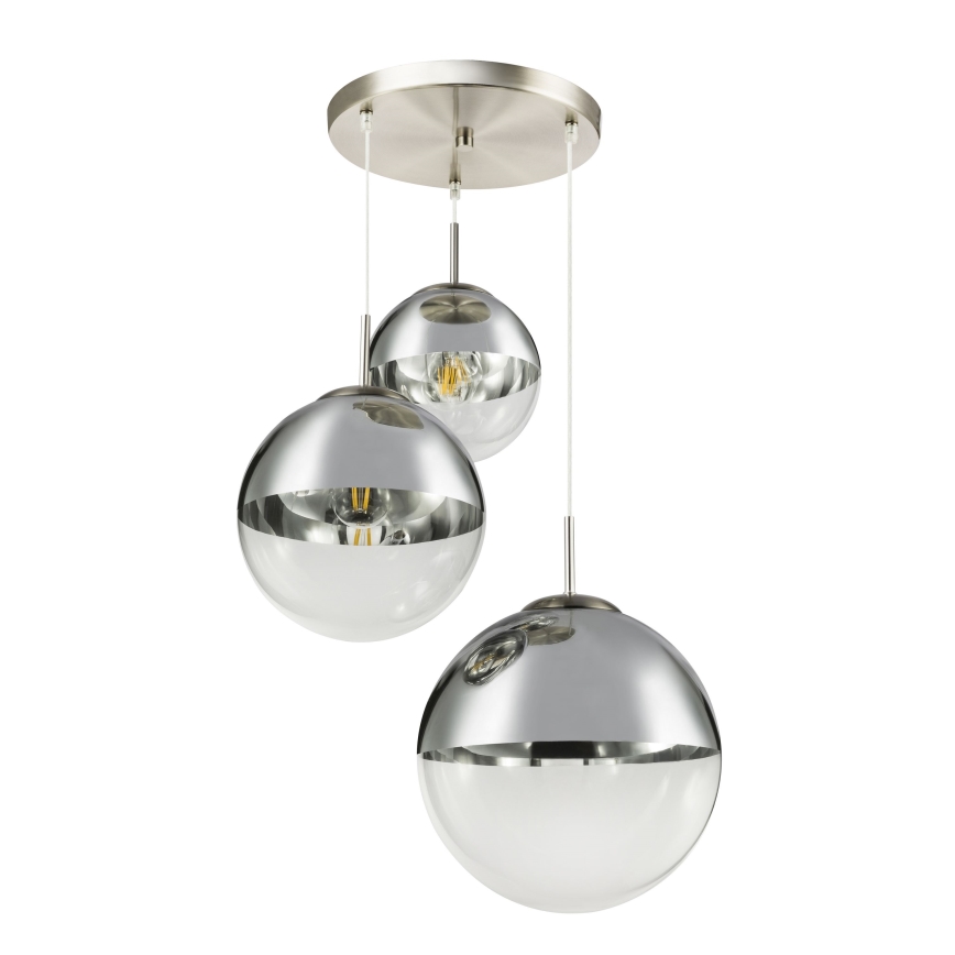 Globo - Lampadario a sospensione con filo 3xE27/40W/230V diametro 51 cm