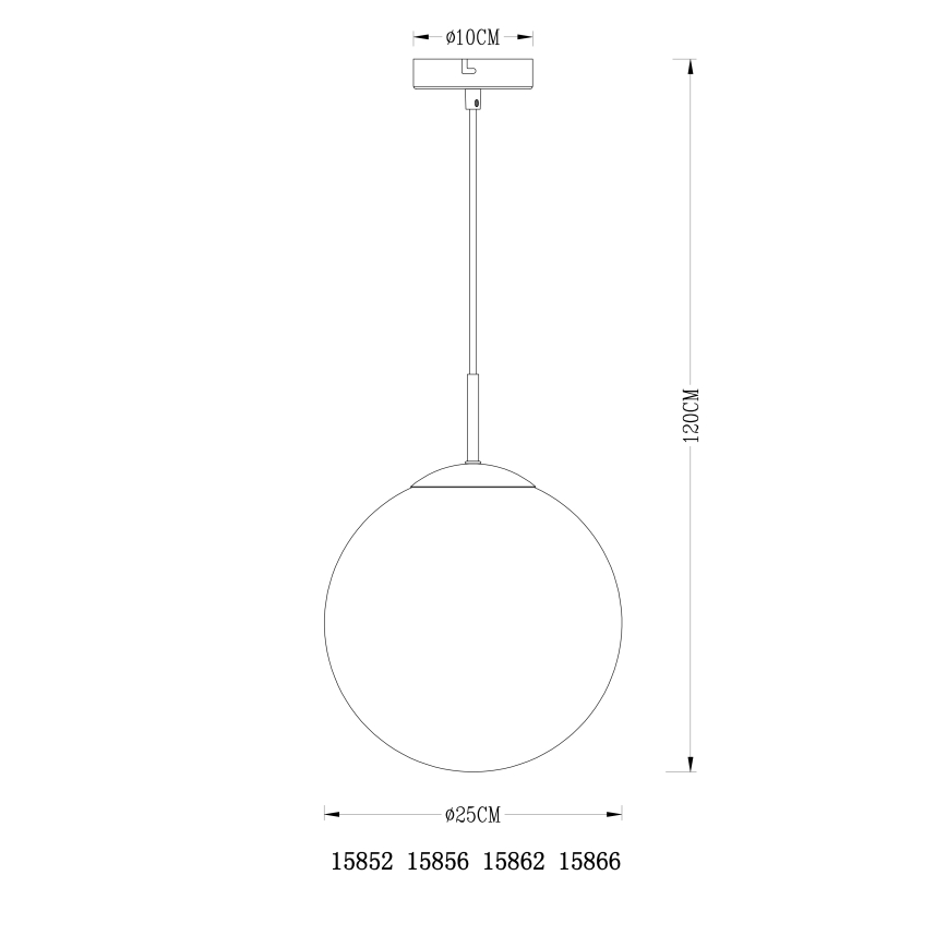 Globo - Lampadario a sospensione con filo 1xE27/40W/230V diametro 25 cm