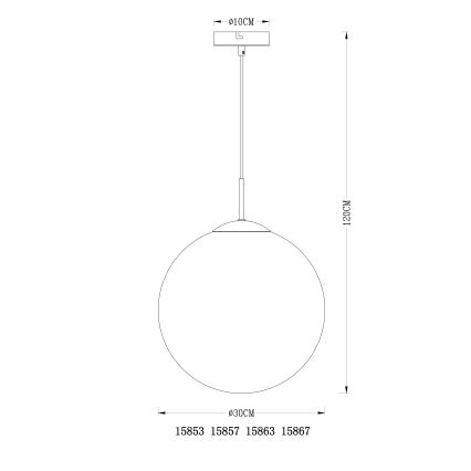 Globo - Lampadario a sospensione con filo 1xE27/40W/230V diametro 30 cm