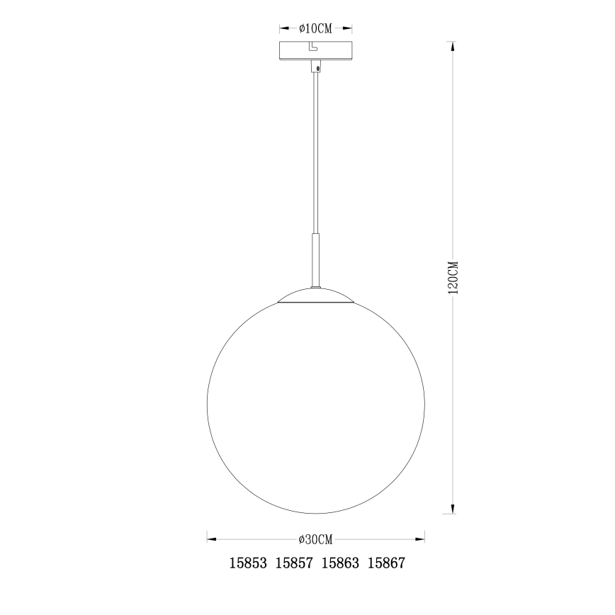 Globo - Lampadario a sospensione con filo 1xE27/40W/230V diametro 30 cm