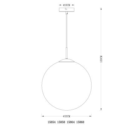 Globo - Lampadario a sospensione con filo 1xE27/40W/230V diametro 33 cm
