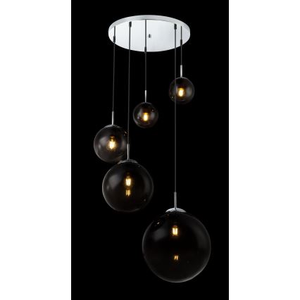 Globo - Lampadario a sospensione con filo 5xE27/40W/230V diametro 65 cm