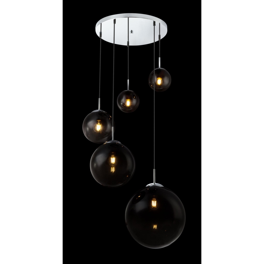 Globo - Lampadario a sospensione con filo 5xE27/40W/230V diametro 65 cm