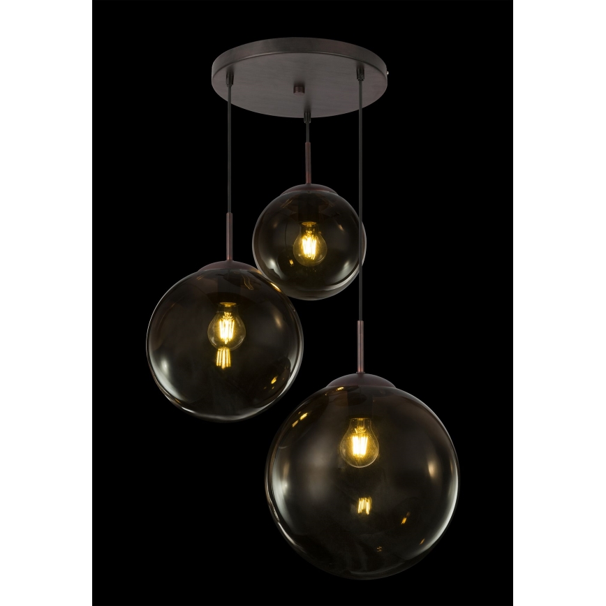 Globo - Lampadario a sospensione con filo 3xE27/40W/230V diametro 51 cm