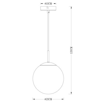 Globo - Lampadario a sospensione con filo 1xE27/40W/230V diametro 20 cm