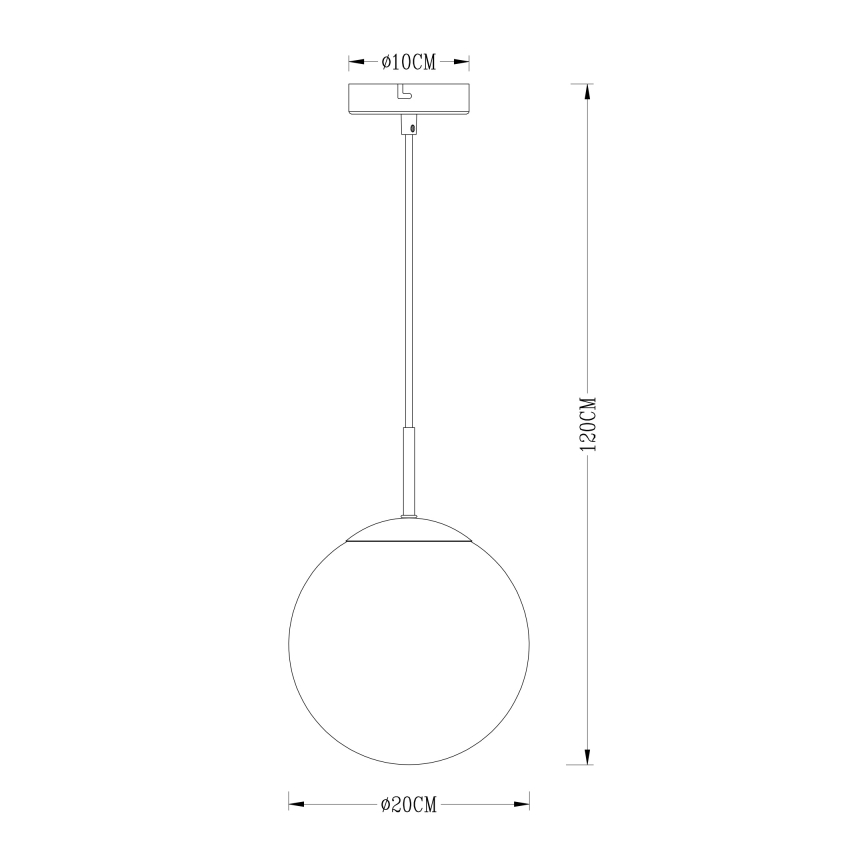 Globo - Lampadario a sospensione con filo 1xE27/40W/230V diametro 20 cm