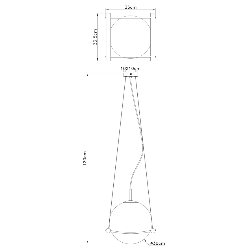 Globo - Lampadario a sospensione con filo 1xE27/15W/230V albero di caucciù