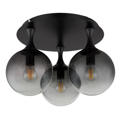 Globo - Lampadario a plafone 3xE27/10W/230V diametro 46 cm nero