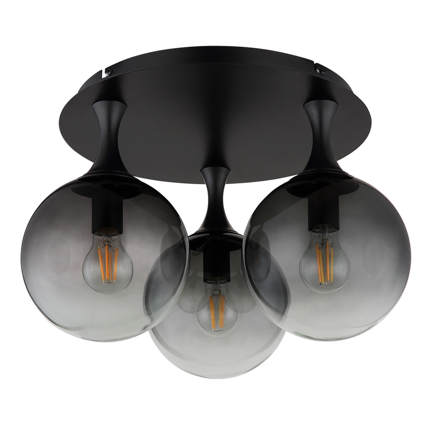 Globo - Lampadario a plafone 3xE27/10W/230V diametro 46 cm nero