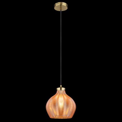 Globo - Lampadario a sospensione su cavo 1xE27/60W/230V Ø 22 cm dorato