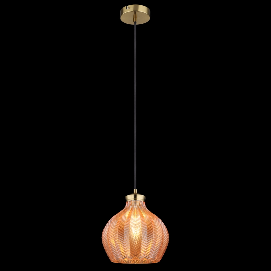 Globo - Lampadario a sospensione su cavo 1xE27/60W/230V Ø 22 cm dorato
