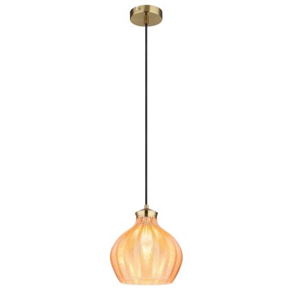 Globo - Lampadario a sospensione su cavo 1xE27/60W/230V Ø 22 cm dorato