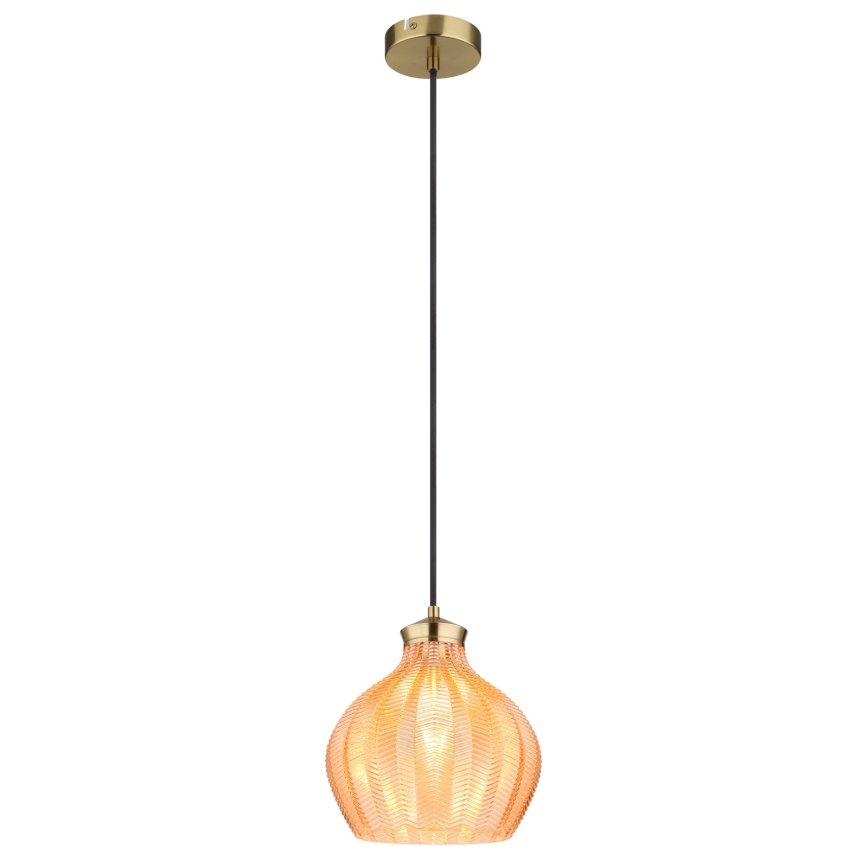Globo - Lampadario a sospensione su cavo 1xE27/60W/230V Ø 22 cm dorato