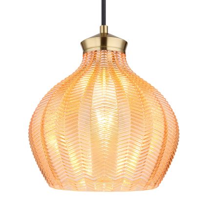 Globo - Lampadario a sospensione su cavo 1xE27/60W/230V Ø 22 cm dorato
