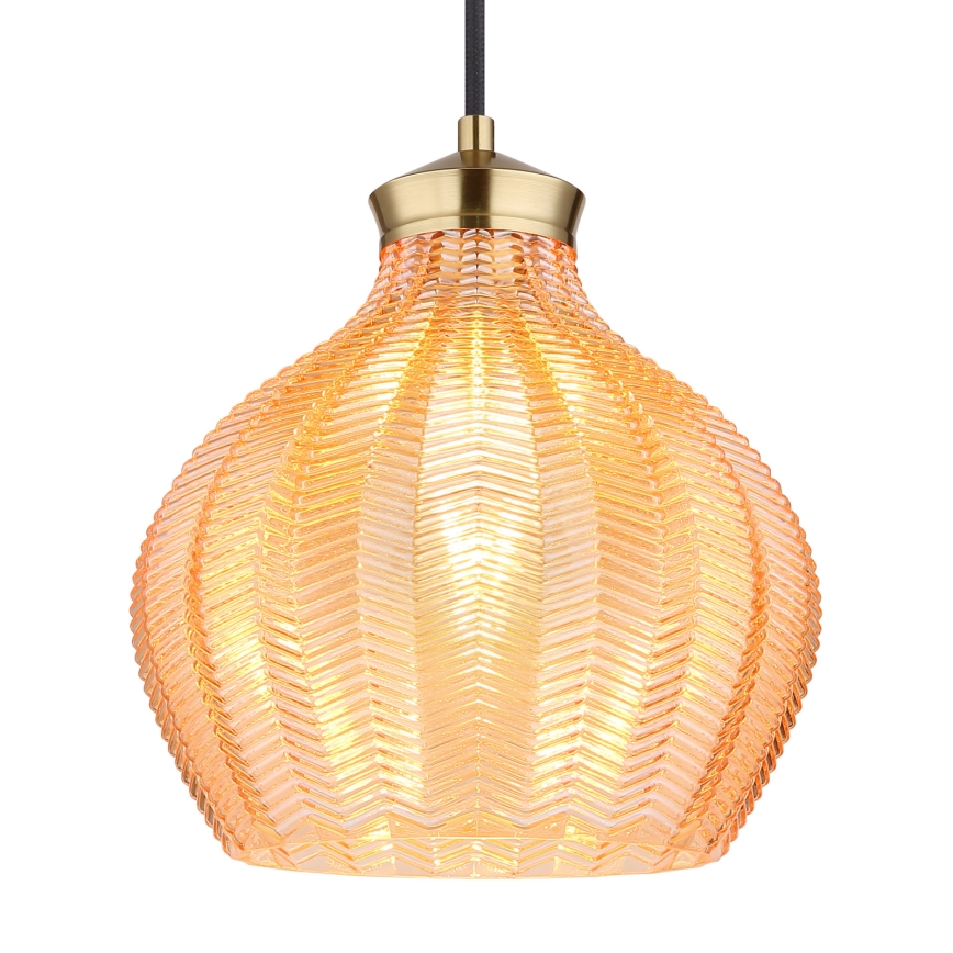 Globo - Lampadario a sospensione su cavo 1xE27/60W/230V Ø 22 cm dorato
