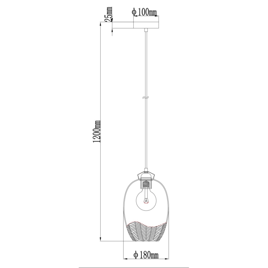 Globo - Lampadario a sospensione su cavo 1xE27/60W/230V Ø 22 cm dorato