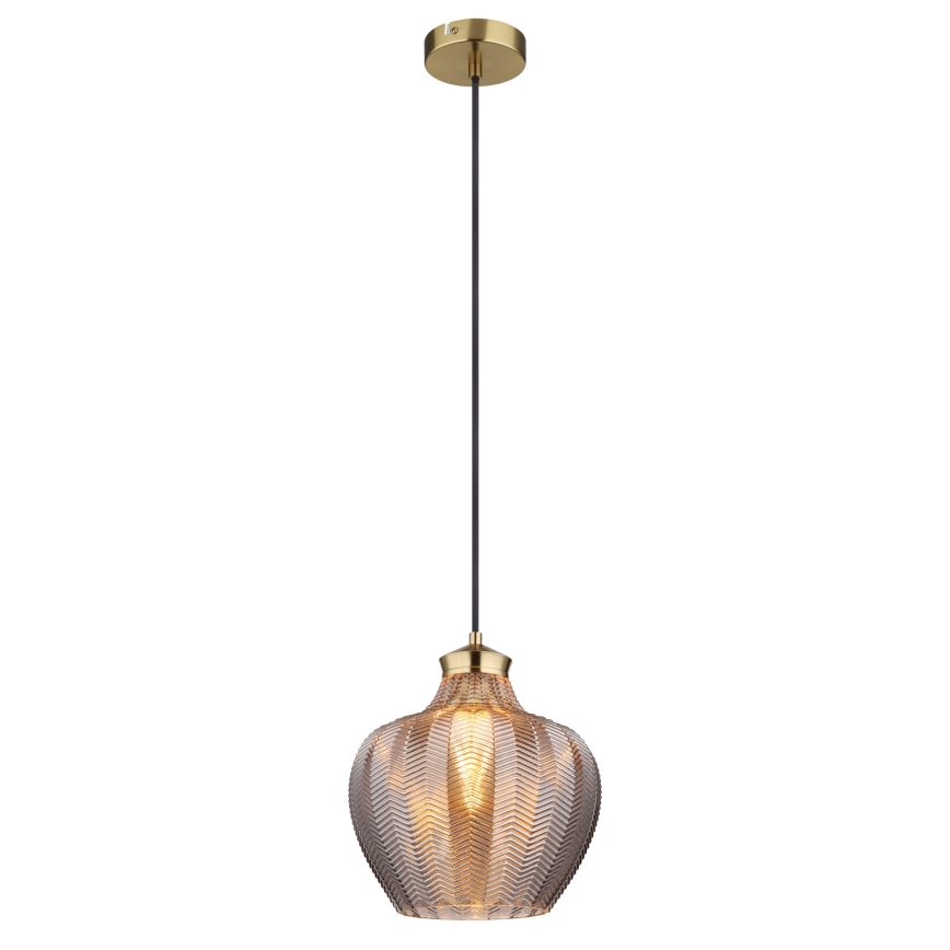 Globo - Lampadario a cavo 1xE27/60W/230V Ø 22 cm colore fumo