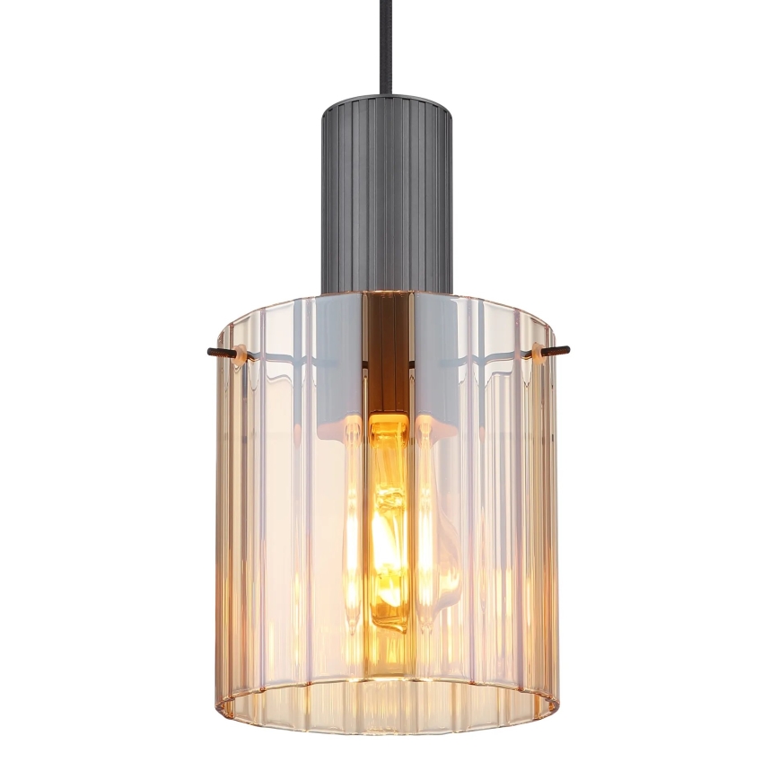 Globo - Lampadario a sospensione con filo 1xE27/40W/230V diametro 18 cm marrone