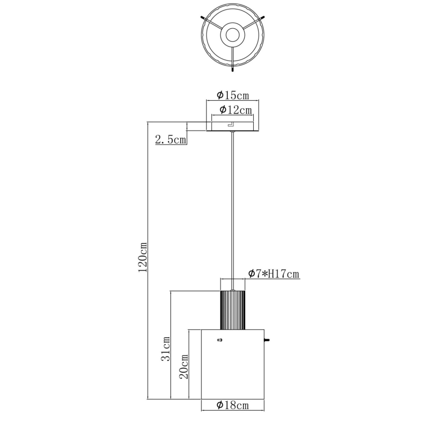 Globo - Lampadario a sospensione con filo 1xE27/40W/230V diametro 18 cm marrone