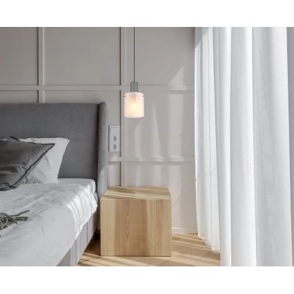 Globo - Lampadario a sospensione con filo 1xE27/40W/230V diametro 18 cm bianco