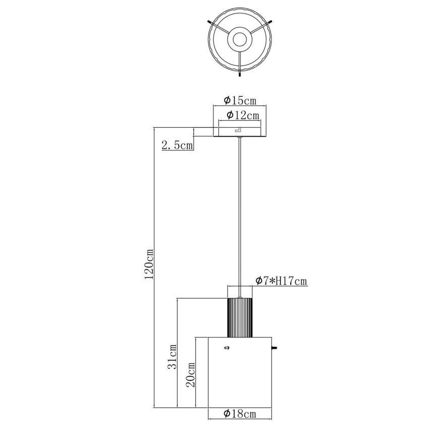 Globo - Lampadario a sospensione con filo 1xE27/40W/230V diametro 18 cm bianco