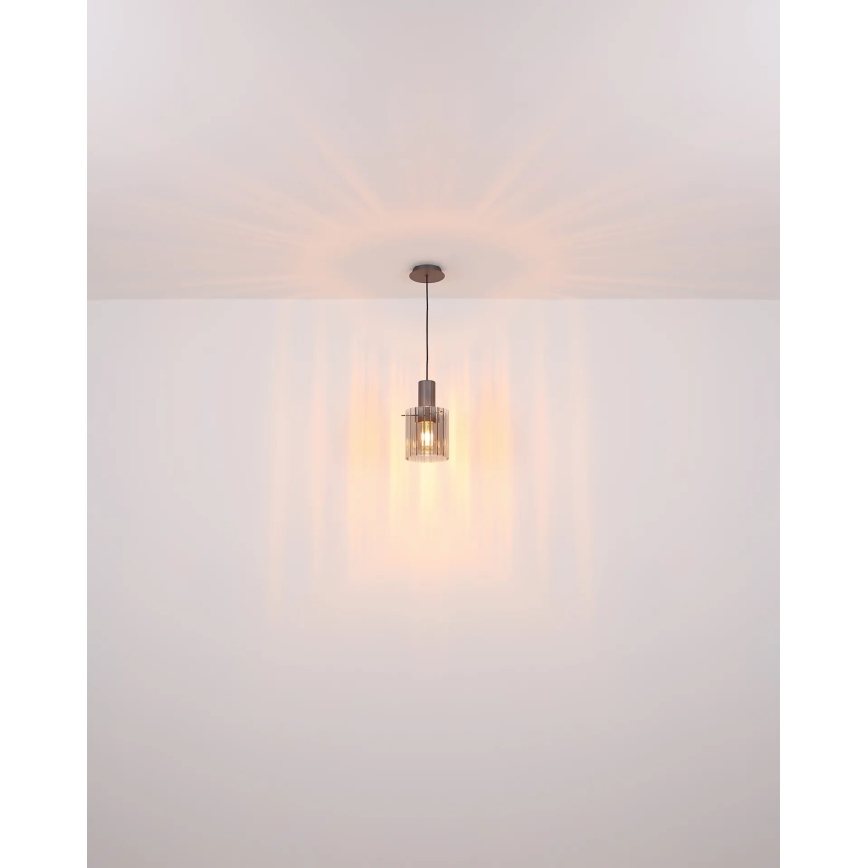 Globo - Lampadario a sospensione con filo 1xE27/40W/230V diametro 18 cm grigio