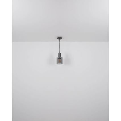 Globo - Lampadario a sospensione con filo 1xE27/40W/230V diametro 18 cm grigio