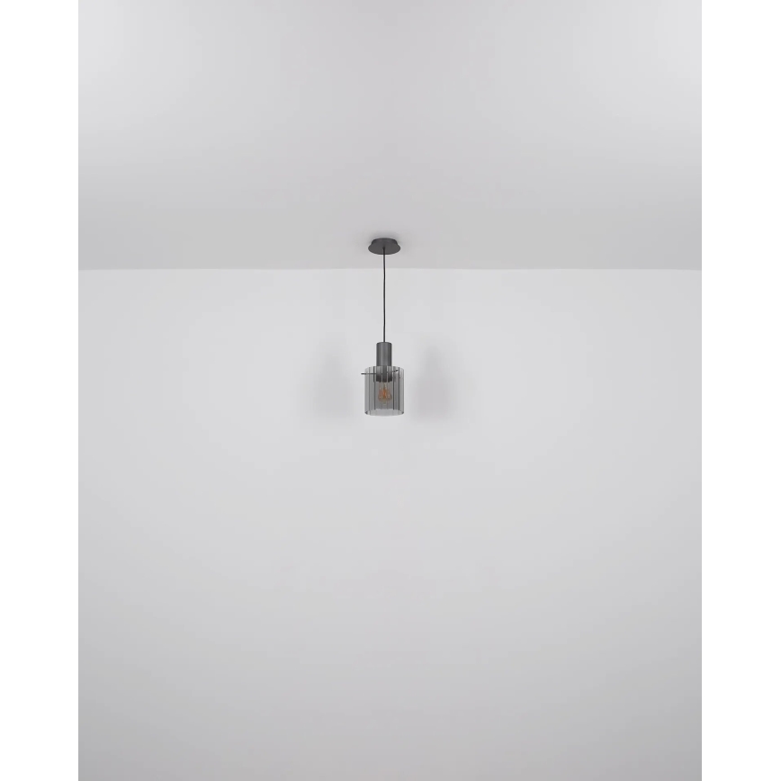 Globo - Lampadario a sospensione con filo 1xE27/40W/230V diametro 18 cm grigio